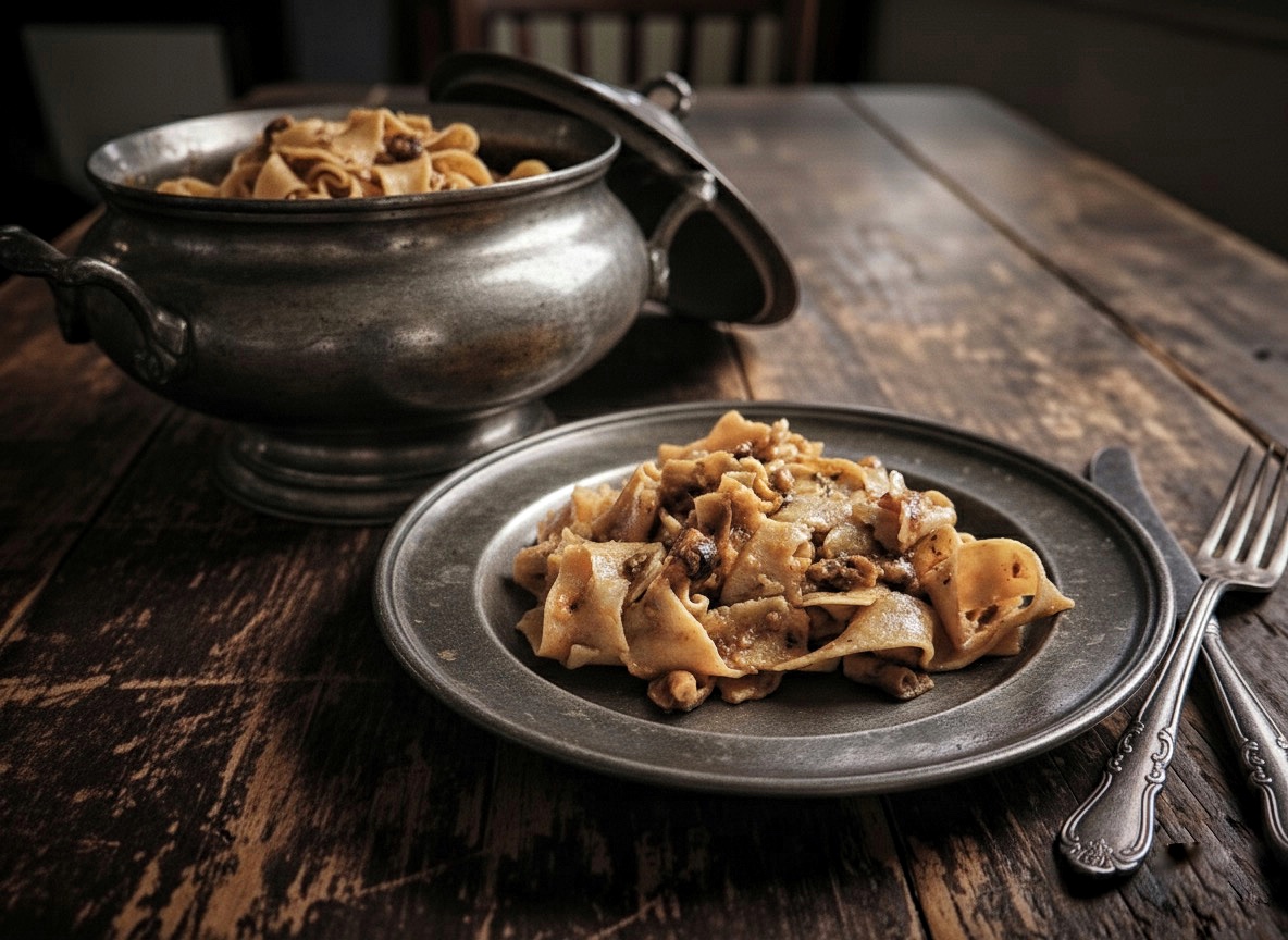 tagliatelle di castagne ai funghi freschi