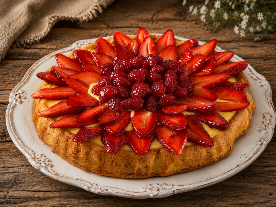 crostata morbida con frutta fresca