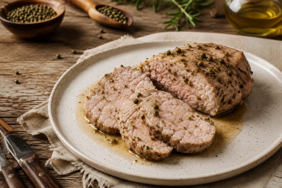 filetto di maiale al pepe verde sottovuoto