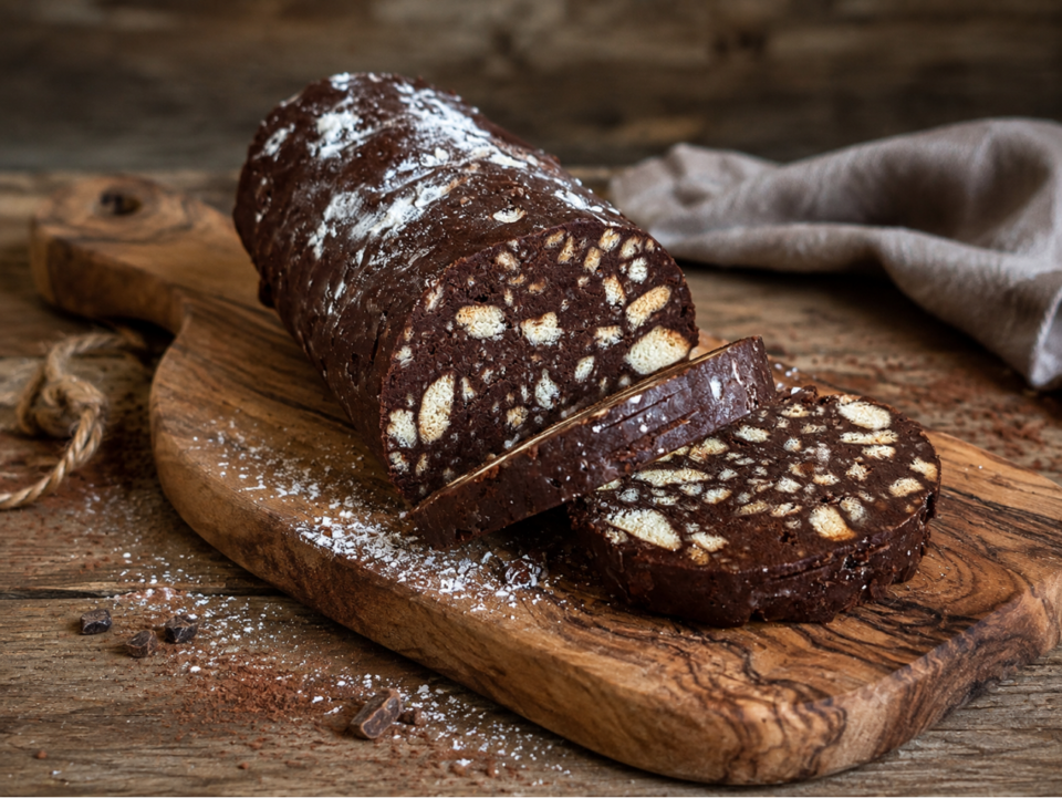 salame dolce con banane e cioccolato