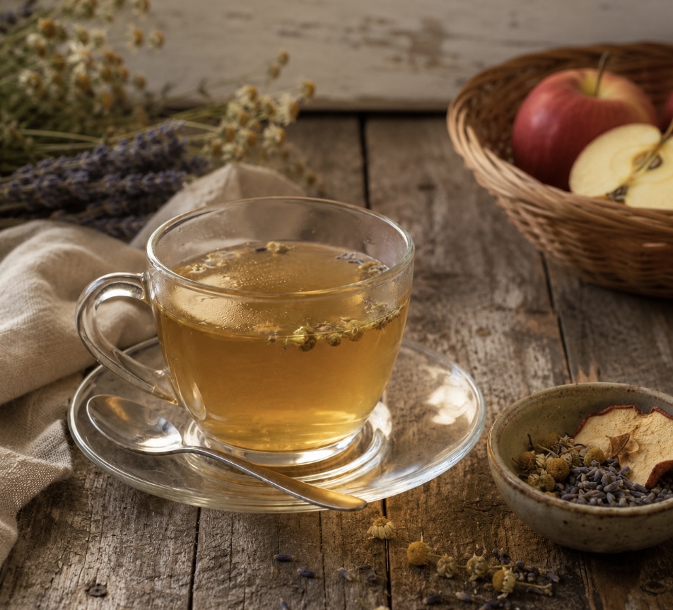 infuso rilassante alla camomilla lavanda e mela