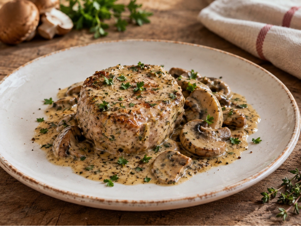 filetto di maiale cremoso ai funghi