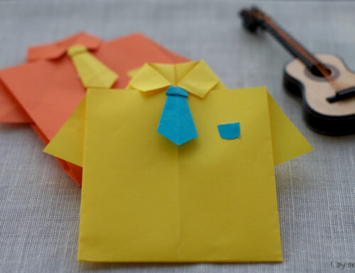 Camicia in origami, lavoretto per la festa del papà
