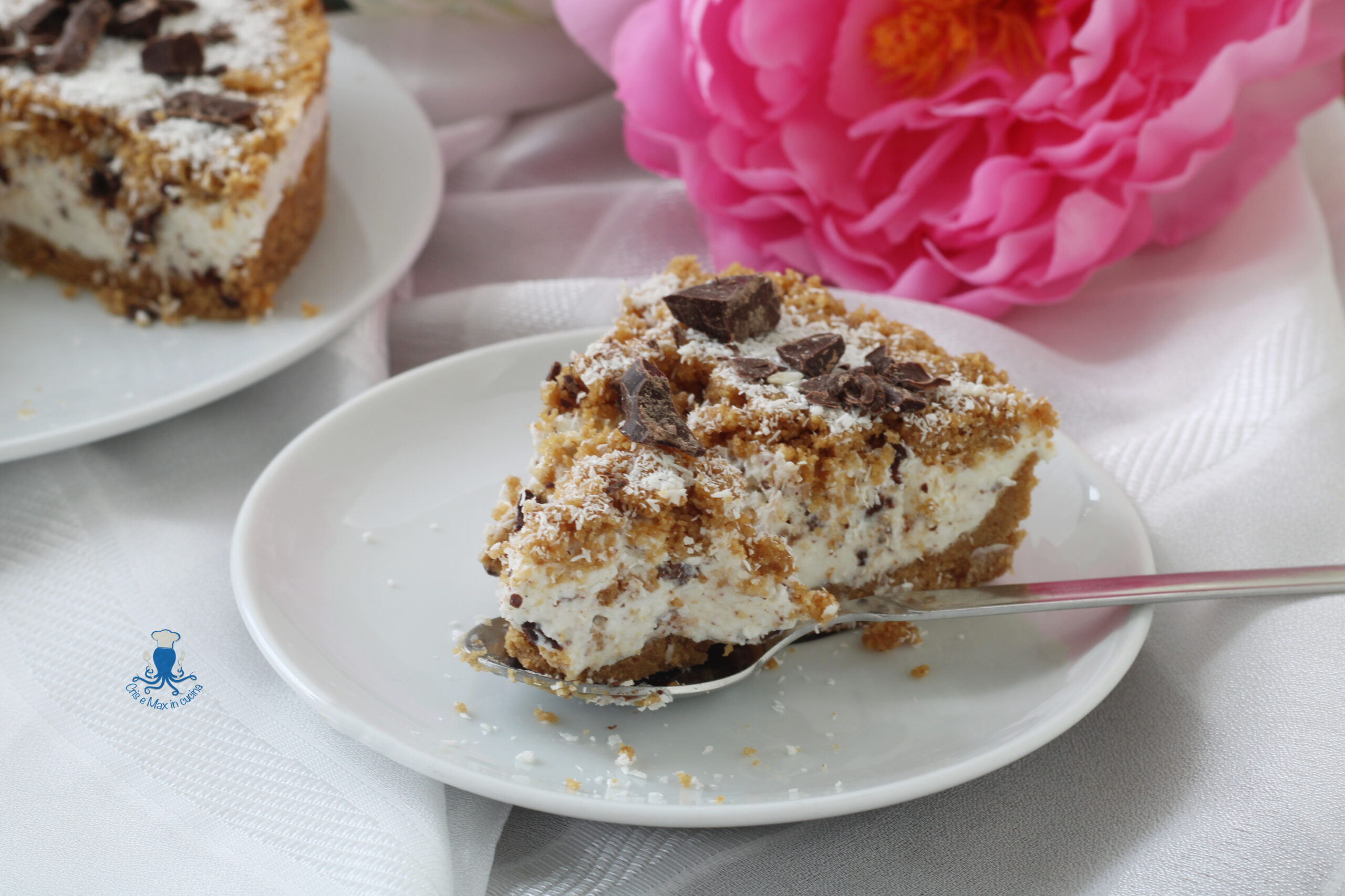 Sbriciolata fredda cocco ricotta e mascarpone senza cottura1