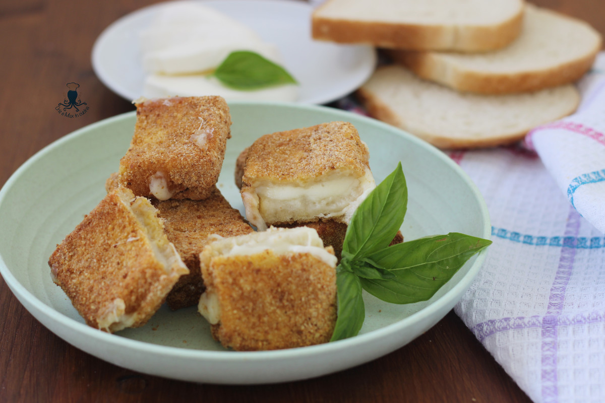 Mozzarella in carrozza croccante e leggera in friggitrice ad aria.1