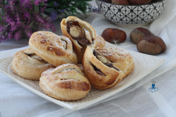 Dolcetti di sfoglia ripieni di castagne e nutella