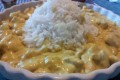 Riso e pollo al curry con latte di cocco
