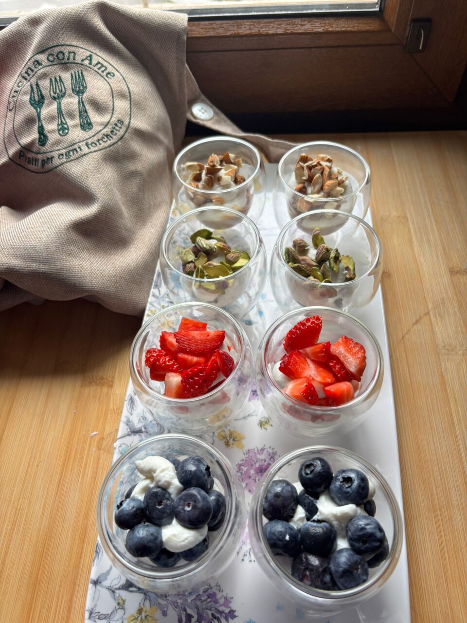 Bichierini con crema di ricotta