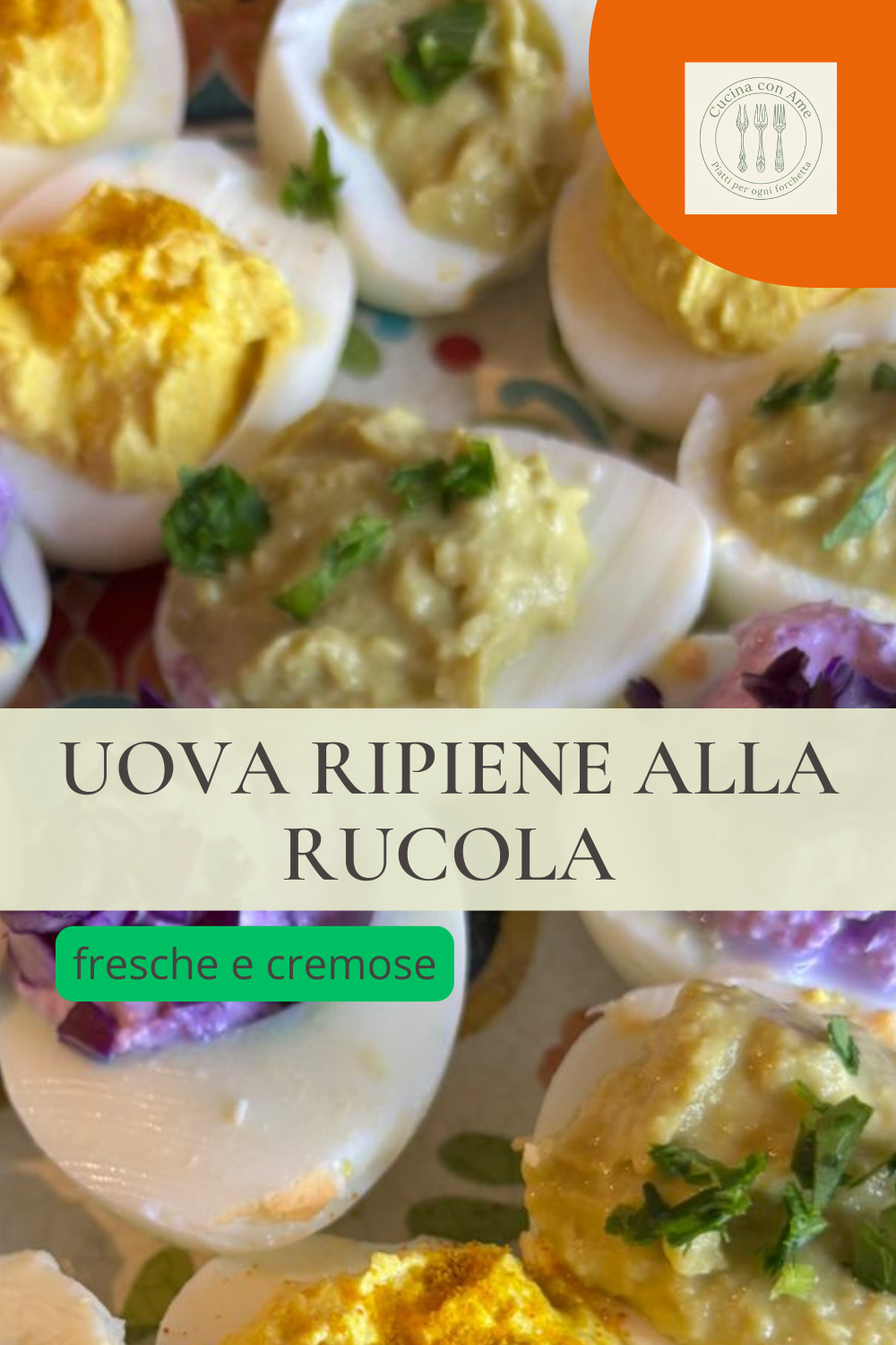 Uova ripiene alla rucola senza maionese