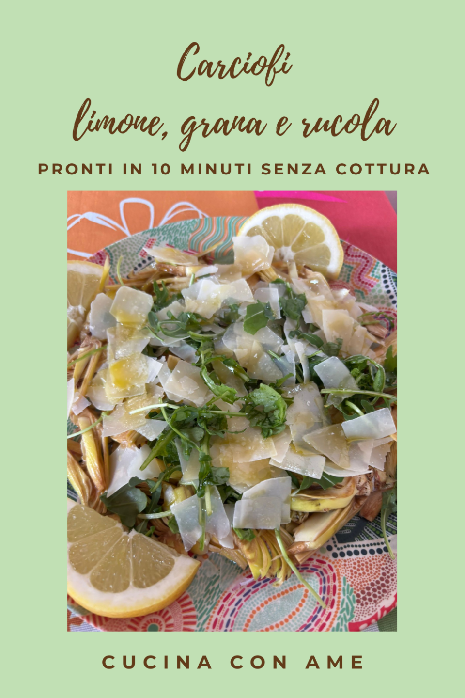 Carciofi cudi con rucola, grana e limone