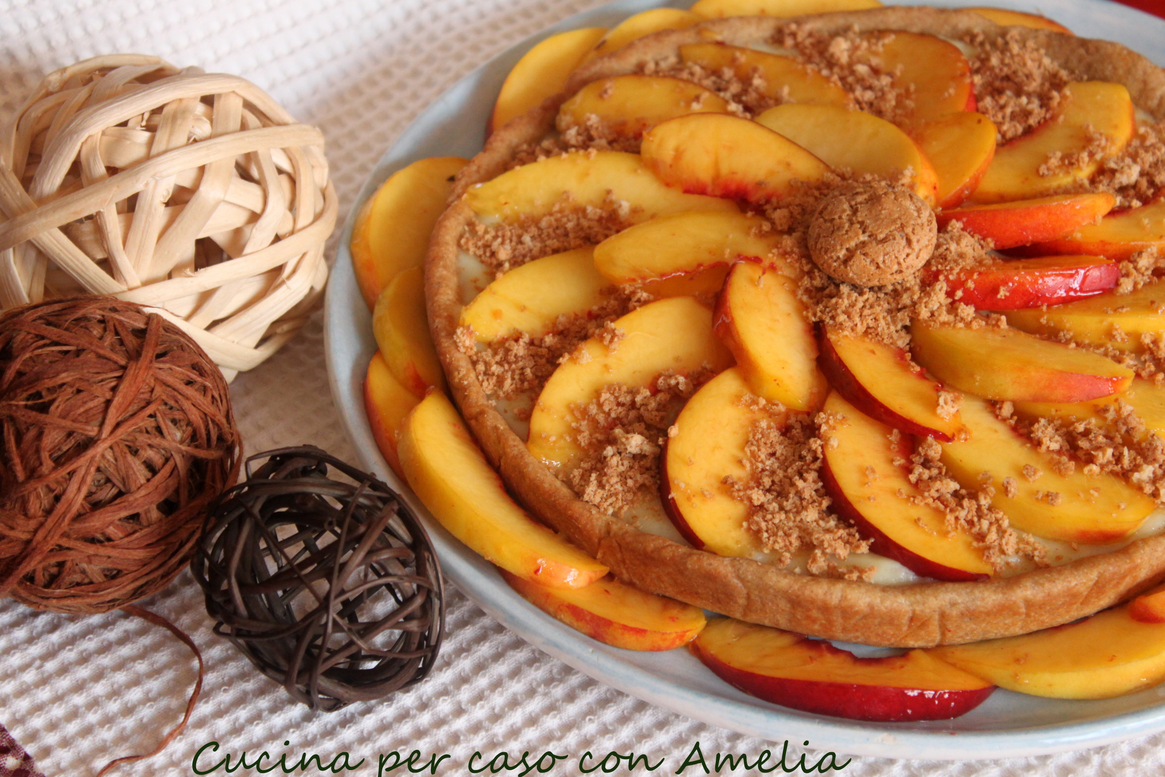 Crostata pesche e amaretti, ricetta - Cucina per caso con ...