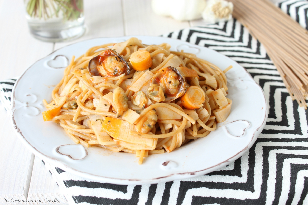 Spaghetti integrali vongole e surimi - In cucina con mia ...