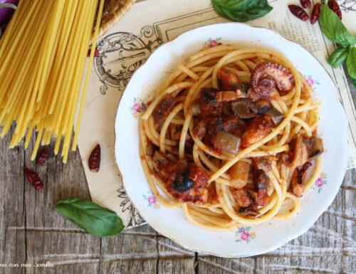 Bucatini al polpo e melanzane