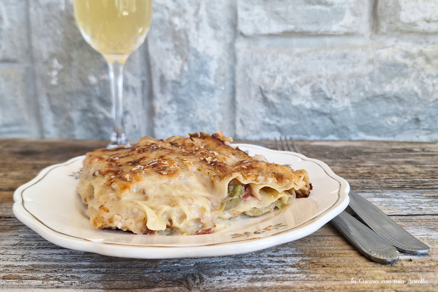 lasagne al pesto di carciofi e speck
