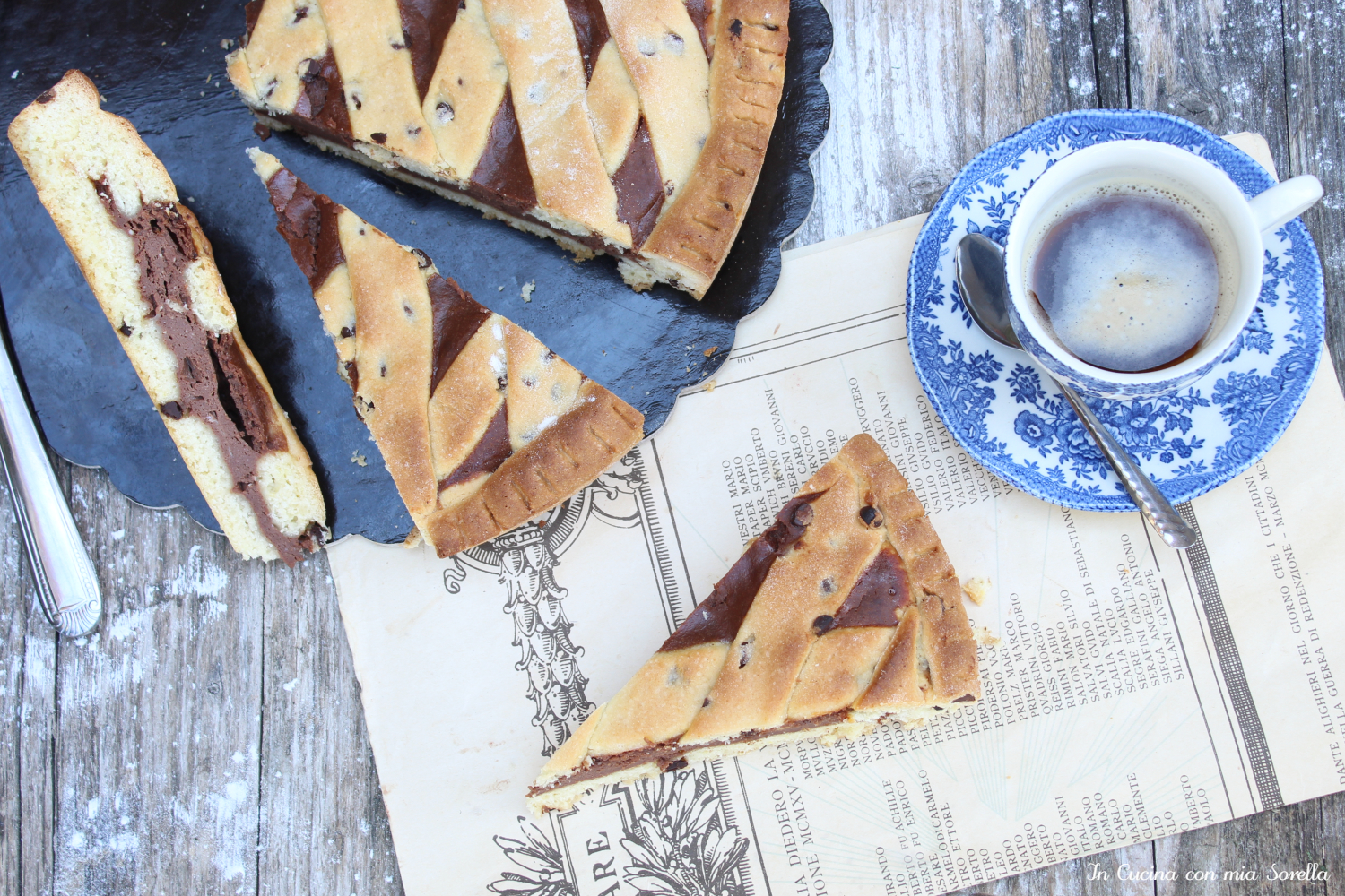 crostata con ricotta e nutella