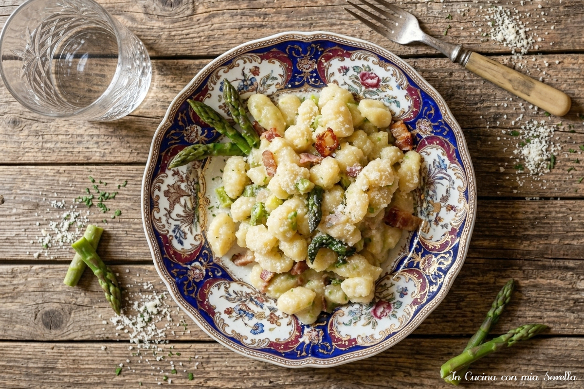 Gnocchi con asparagi e speck