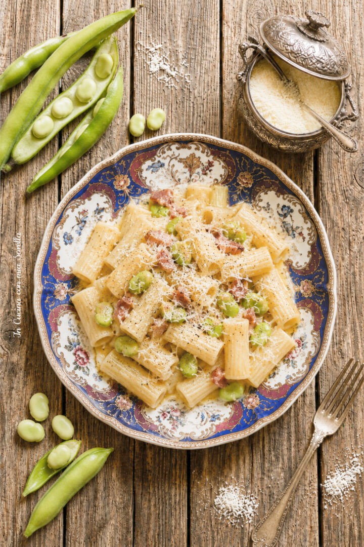 Pasta alla gricia con fave