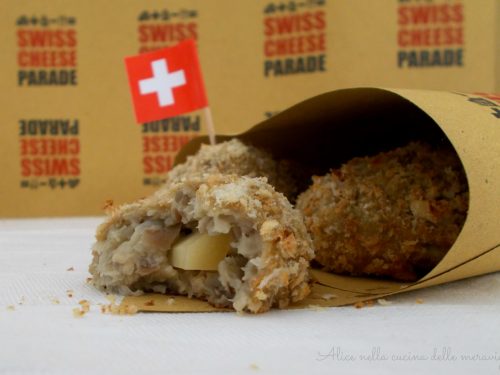 Polpette di melanzane con cuore di Gruyère, ricetta per Swiss Cheese Parade