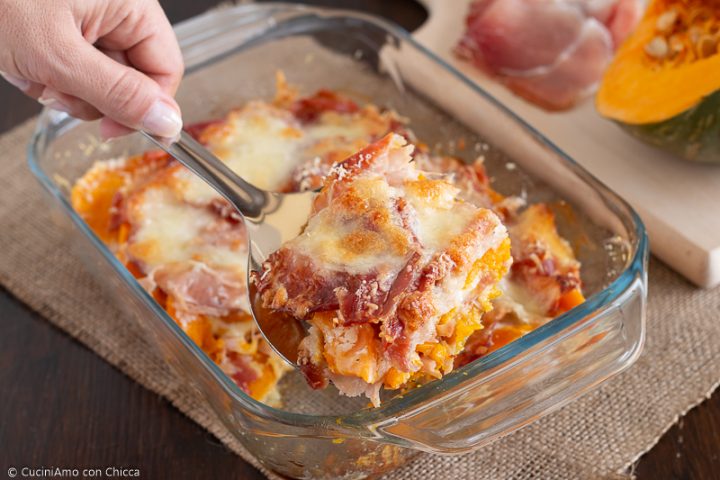 Parmigiana di zucca e speck