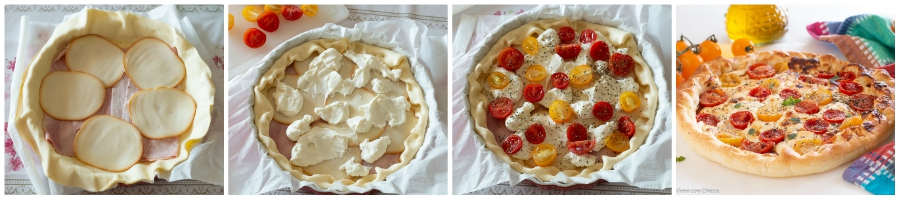 TORTA DI SFOGLIA CON STRACCHINO E POMODORINI Ricetta veloce
