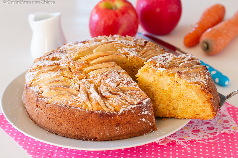 TORTA DI CAROTE E MELE sofficissima