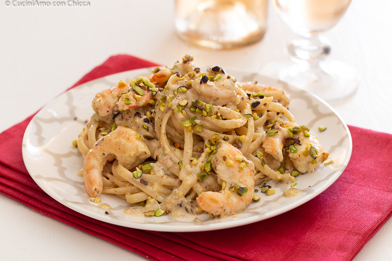 Linguine Con Gamberi E Pistacchi Cuciniamo Con Chicca