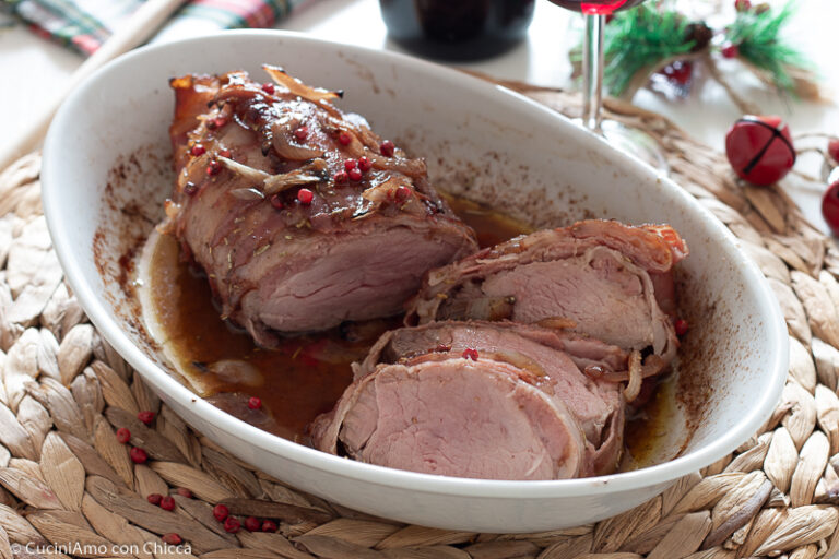 Filetto di maiale in crosta di pancetta Secondo piatto Natalizio