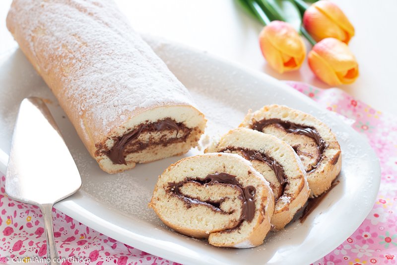 Rotolo alla nutella solo albumi