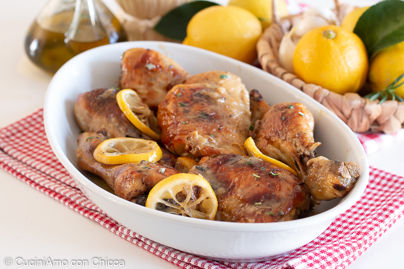 Pollo al forno al limone