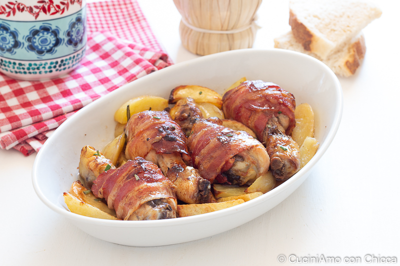 Fusi di pollo con senape e bacon