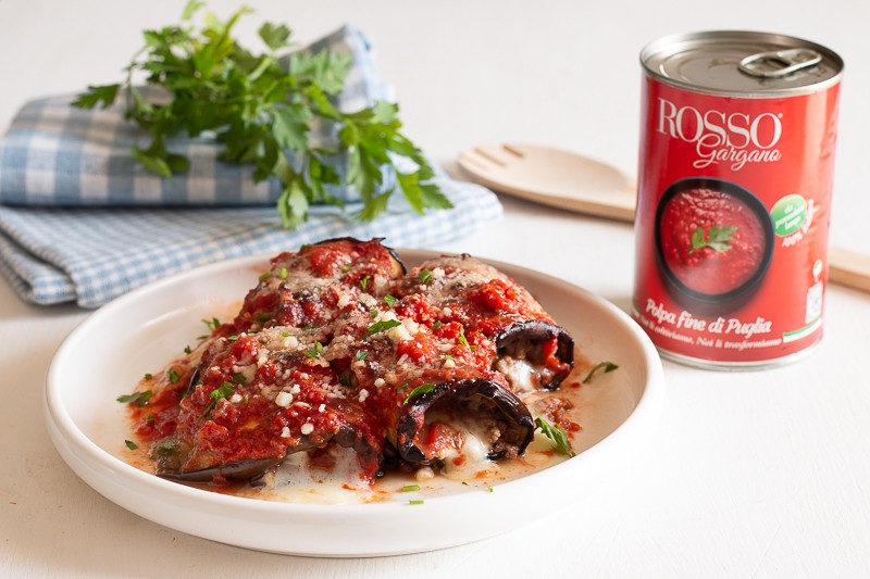 Involtini di melanzane ripieni di carne