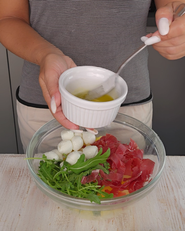 Insalata di patate con bresaola e rucola