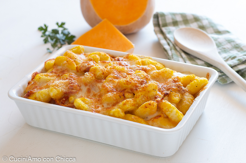 Gnocchi con crema di zucca gratinati