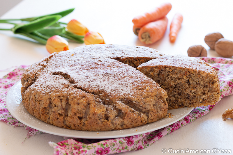 Torta carote e noci