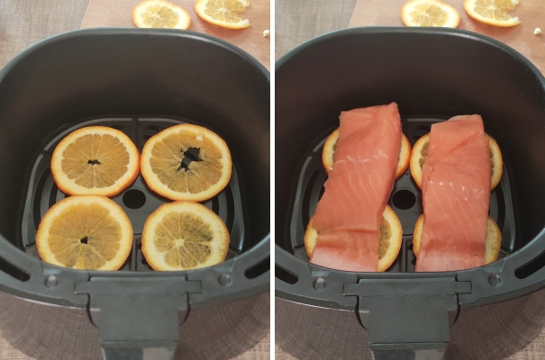 salmone all'arancia in friggitrice ad aria