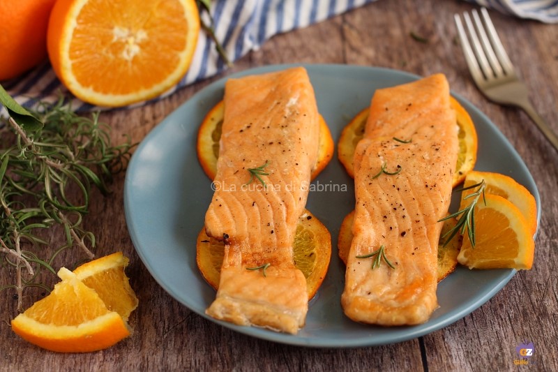 salmone all'arancia in friggitrice ad aria
