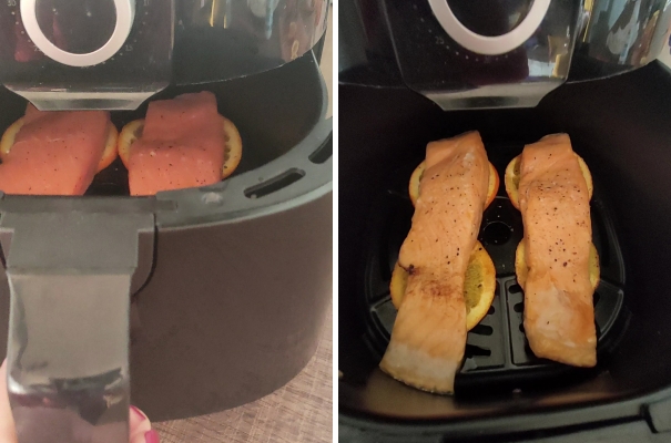 salmone all'arancia in friggitrice ad aria