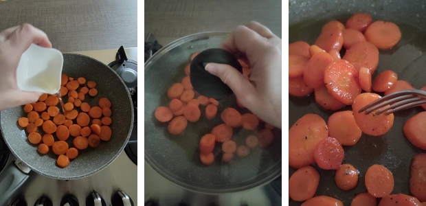 cottura carote glassate in padella