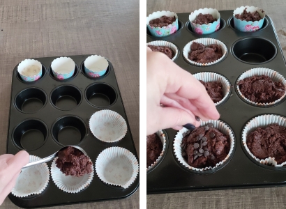 muffin vegani  prima della cottura