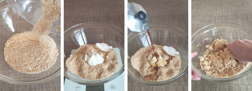 step 1 amalgamare gli ingredienti dei tartufi tiramisù light