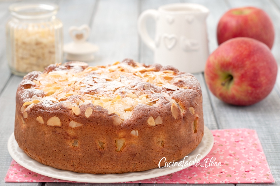 TORTA YOGURT MELE e MANDORLE senza burro