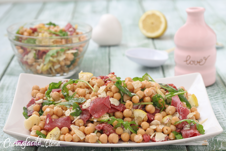 INSALATA CECI e BRESAOLA ricetta senza cottura