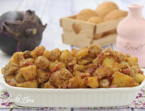 Melanzane e patate gratinate in padella