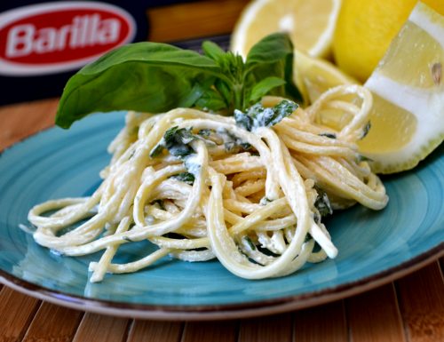 Spaghetti con crema di limone