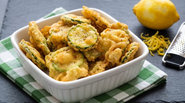 zucchine fritte con pastella al limone