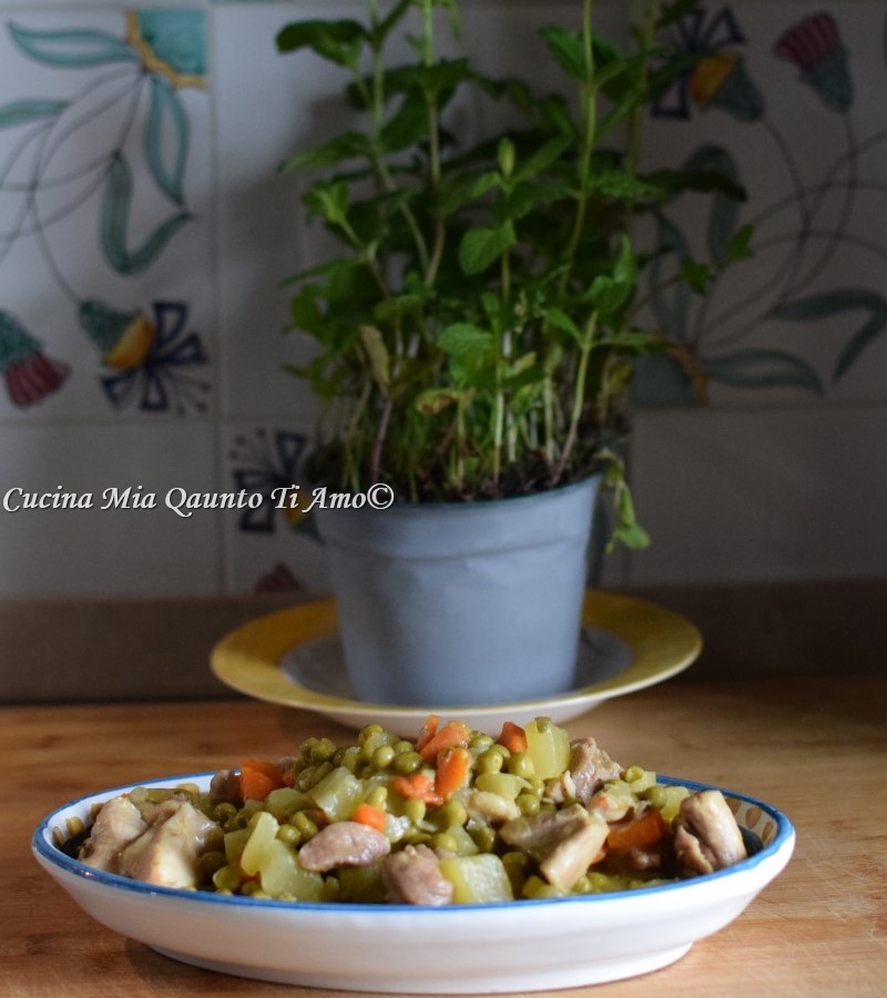 Spezzatino di tacchino con piselli