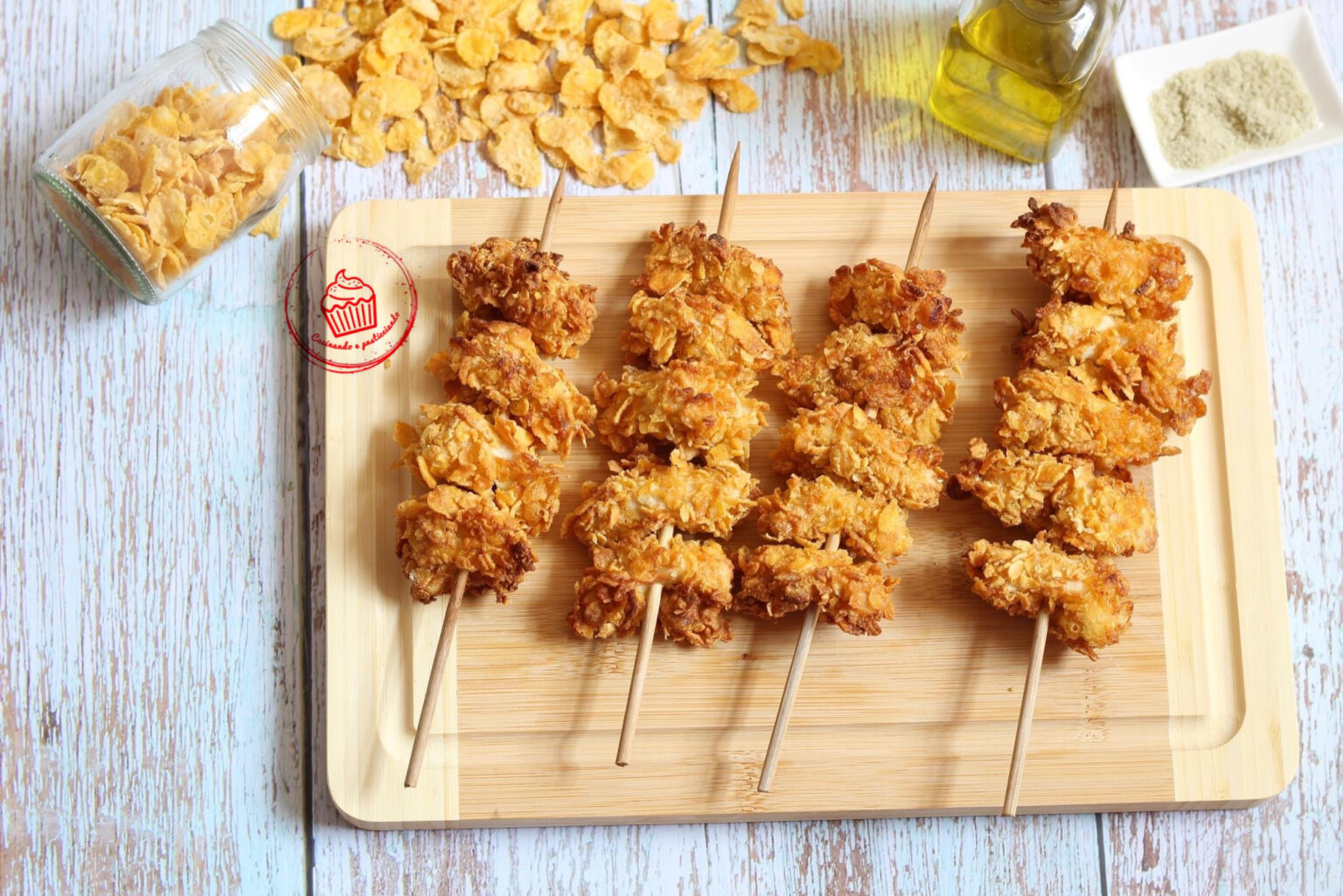 spiedini di pollo in friggitrice ad aria