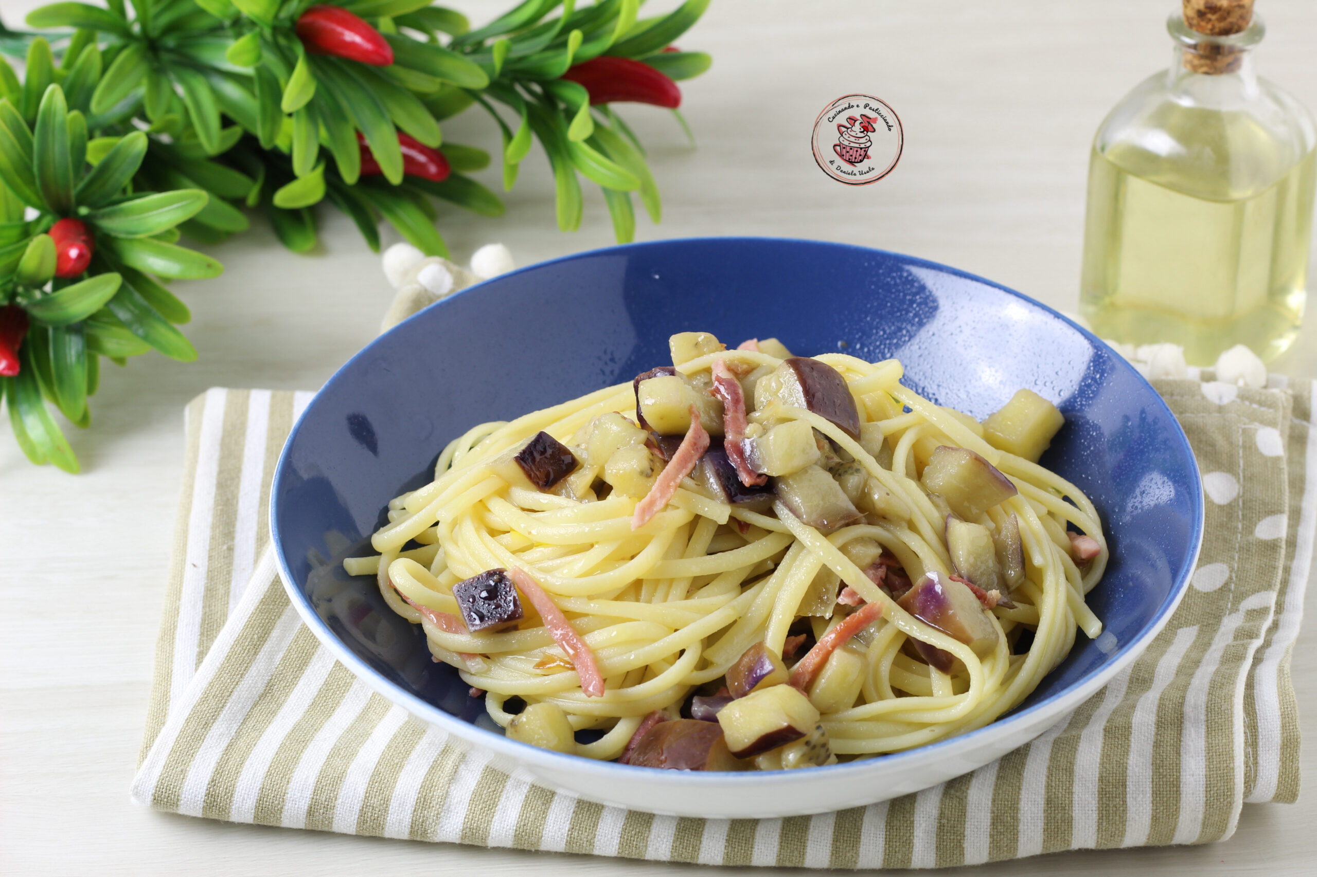 linguine melanzane e speck