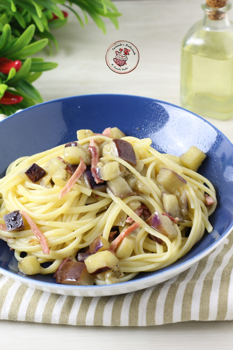 linguine melanzane e speck