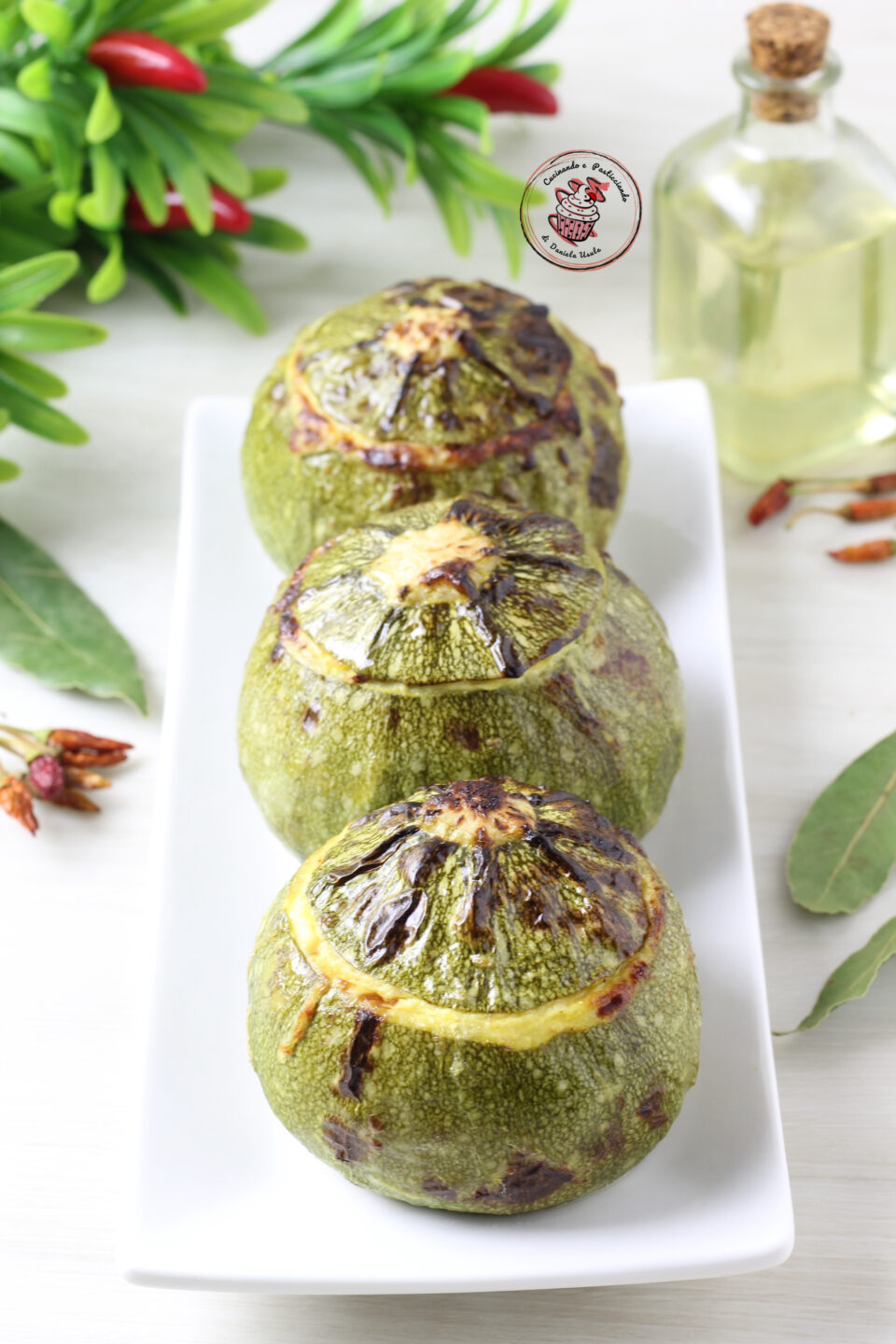 ZUCCHINE TONDE RIPIENE COTTE IN FRIGGITRICE AD ARIA